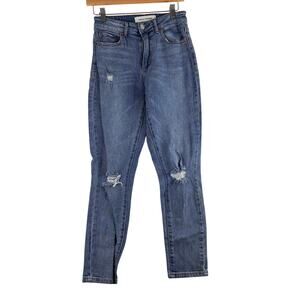 Ashley Mason Skinny Mom Jeans 5/26 Stone Wash Stretch Comfort Distressed Soft